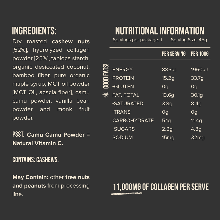 Collagen protein bars (cashew shortbread)