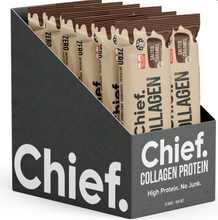 Load image into Gallery viewer, Chief Collagen Salted Caramel Bars (12 pack)