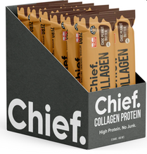 Load image into Gallery viewer, Chief Collagen Choc - Peanut Butter Bars (12 pack)