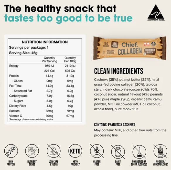 Collagen protein bars (choc peanut butter)