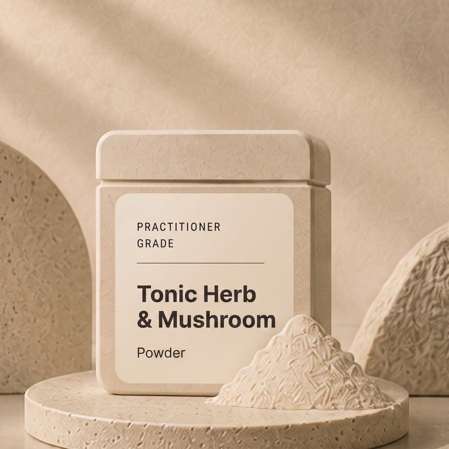 Tonic herb and mushroom adaptogen blend