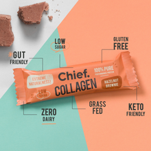 Load image into Gallery viewer, Chief Collagen Hazelnut Brownie Bars (12 pack)