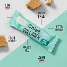 Load image into Gallery viewer, Chief Collagen Peanut Butter Bars (12 pack)