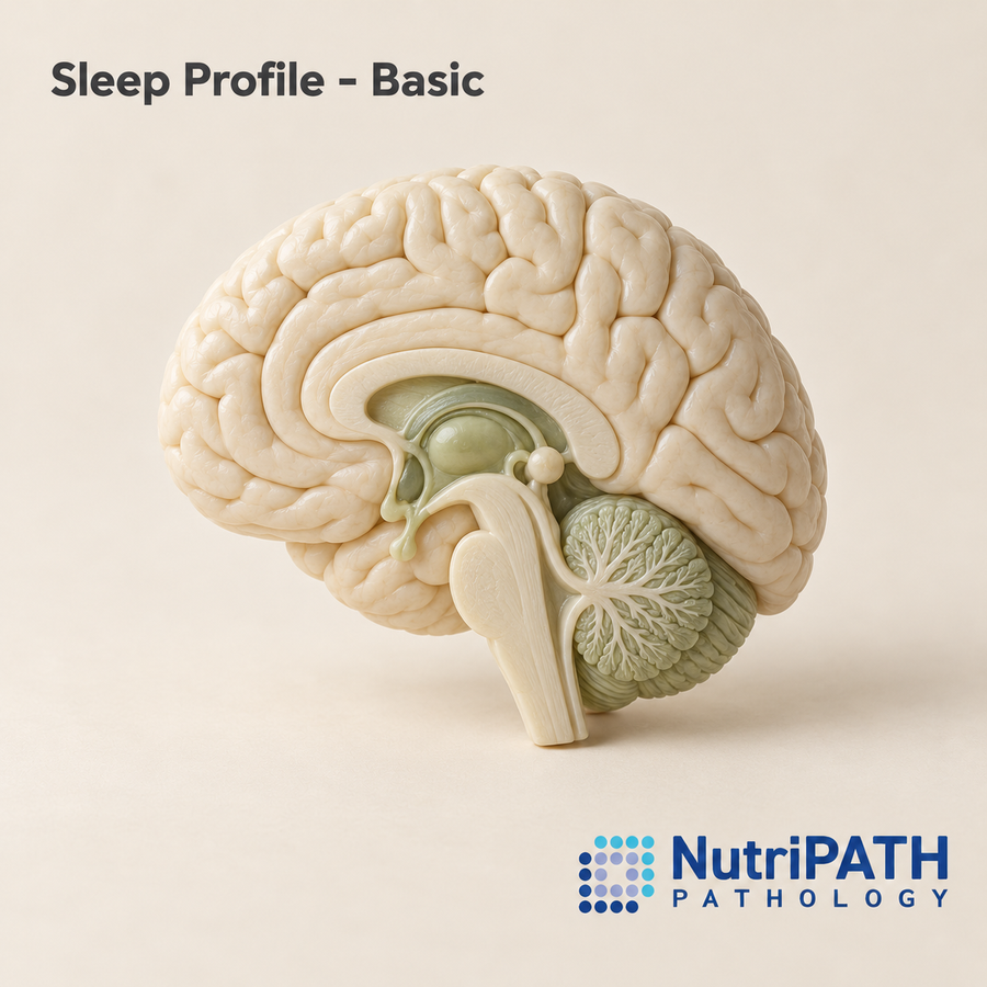 Sleep Profile - Basic — original OptiLabs clinical illustration with supplier logo; collection items are illustrative, not the exact supplied kit