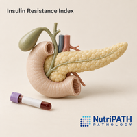 Insulin Resistance Index — original OptiLabs clinical illustration with supplier logo; collection items are illustrative, not the exact supplied kit