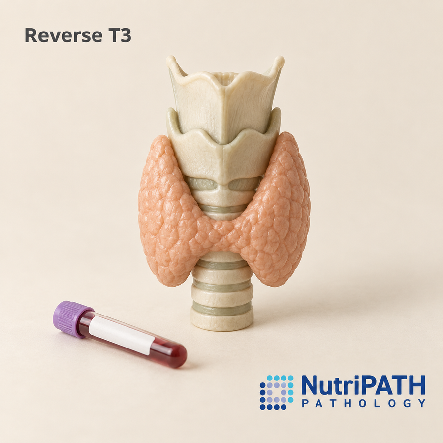 Reverse T3 — original OptiLabs clinical illustration with supplier logo; collection items are illustrative, not the exact supplied kit