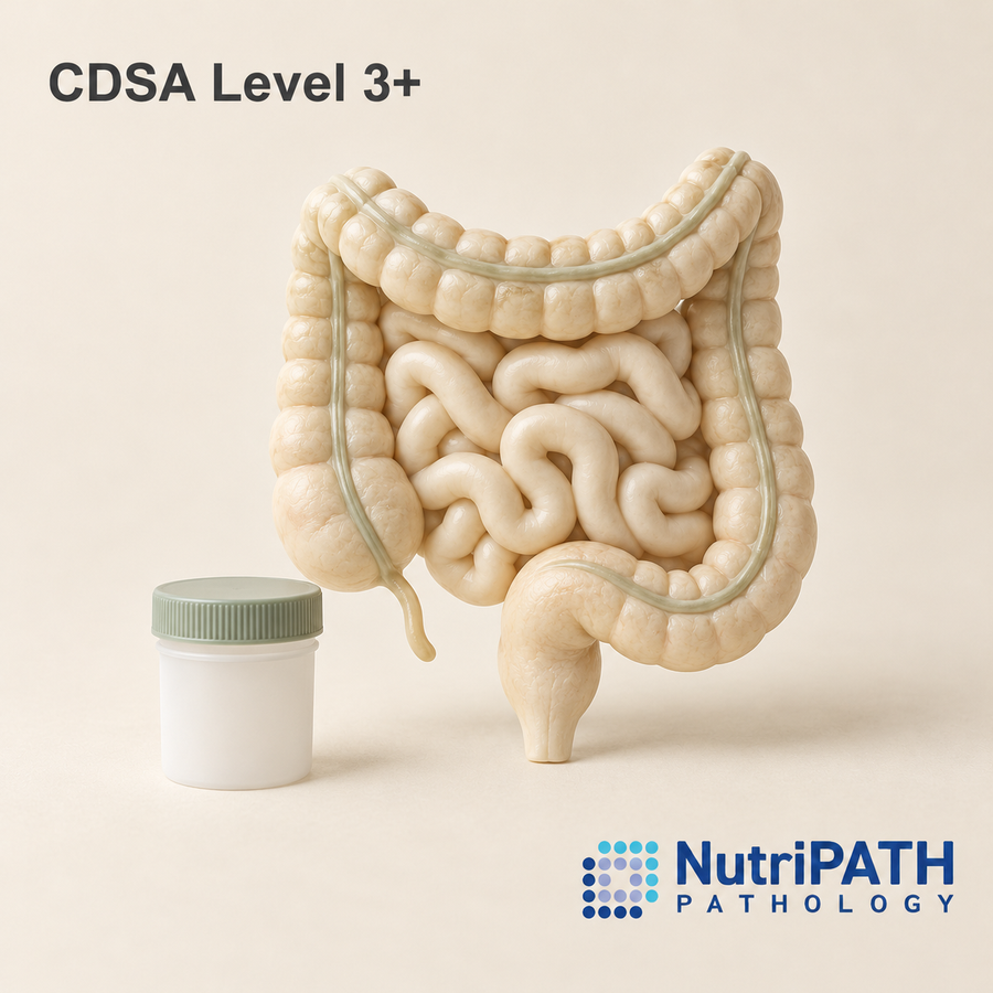 CDSA Level 3+ — original OptiLabs clinical illustration with supplier logo; collection items are illustrative, not the exact supplied kit