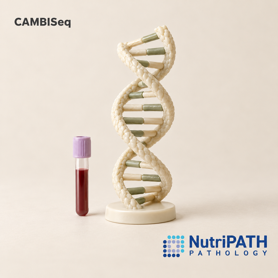 CAMBISeq — original OptiLabs clinical illustration with supplier logo; collection items are illustrative, not the exact supplied kit
