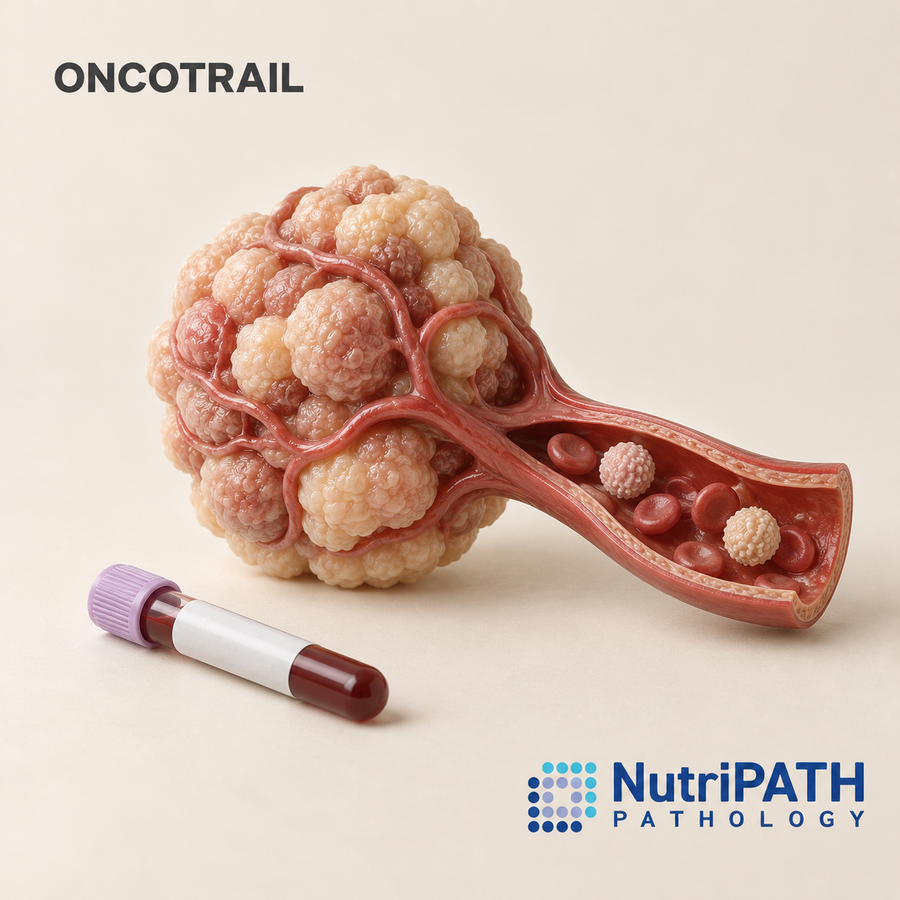 ONCOTRAIL — original OptiLabs clinical illustration with supplier logo; collection items are illustrative, not the exact supplied kit