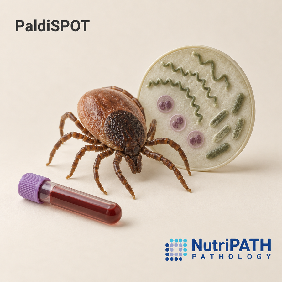 PaldiSPOT — original OptiLabs clinical illustration with supplier logo; collection items are illustrative, not the exact supplied kit