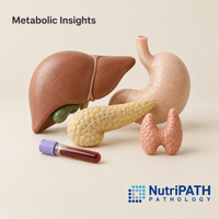 Metabolic Insights — original OptiLabs clinical illustration with supplier logo; collection items are illustrative, not the exact supplied kit