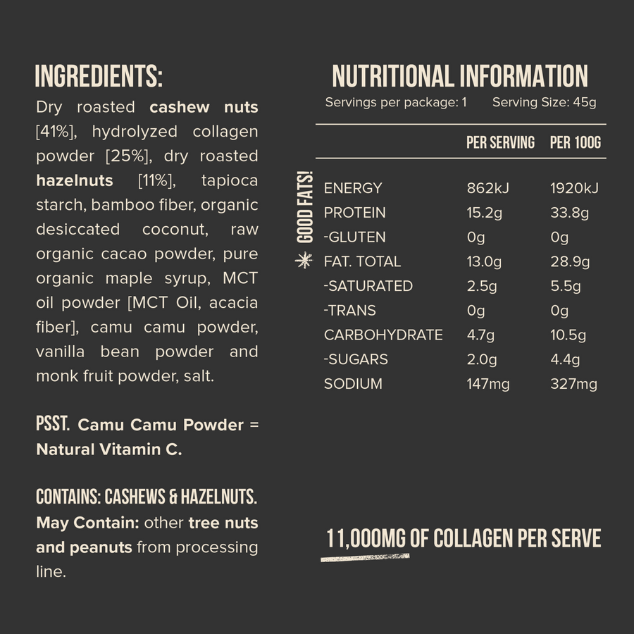 Collagen protein bars (hazelnut brownie)