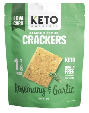 Keto Naturals Almond Flour Crackers - Rosemary & Garlic