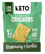 Load image into Gallery viewer, Keto Naturals Almond Flour Crackers - Rosemary &amp; Garlic
