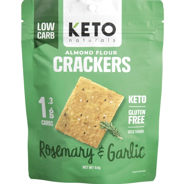 Keto Naturals Almond Flour Crackers - Rosemary & Garlic
