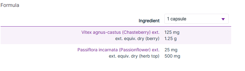 Chaste tree and passionflower blend