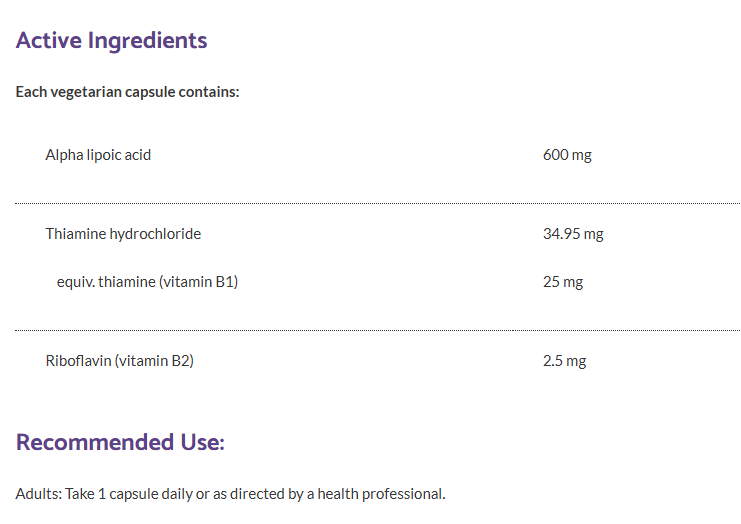 Alpha-lipoic acid (ALA)