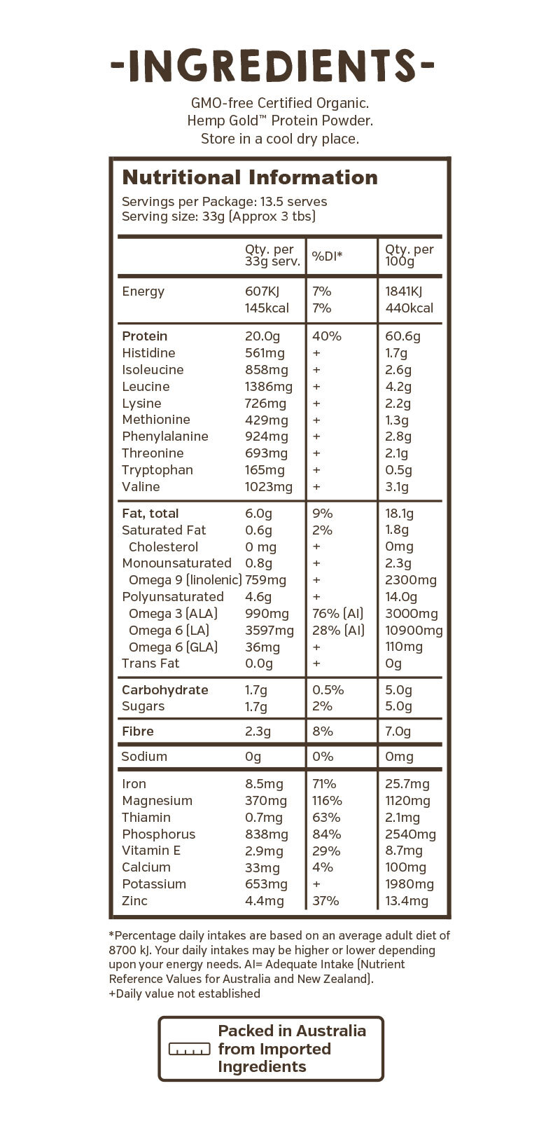 Organic hemp protein