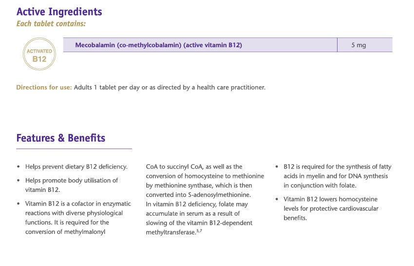 High-dose methylcobalamin (sublingual)