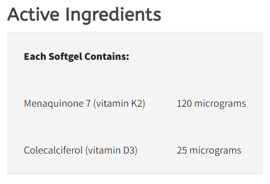 Vitamin D3 with K2