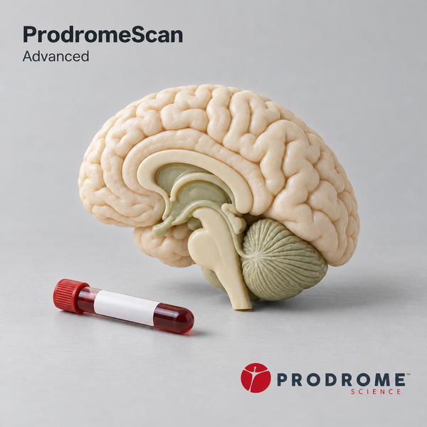ProdromeScan — original OptiLabs clinical illustration with supplier logo; collection items are illustrative, not the exact supplied kit