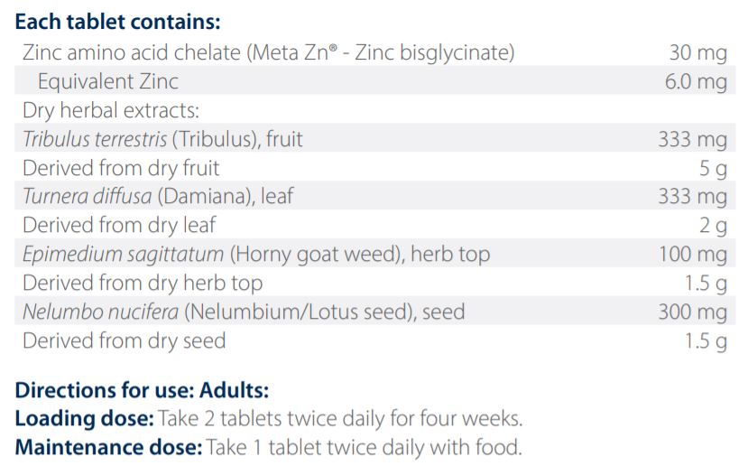 Tribulus and zinc blend