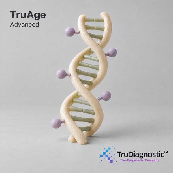 TruAge — original OptiLabs clinical illustration with supplier logo; collection items are illustrative, not the exact supplied kit
