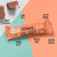 Load image into Gallery viewer, Chief Collagen Hazelnut Brownie Bars (12 pack)
