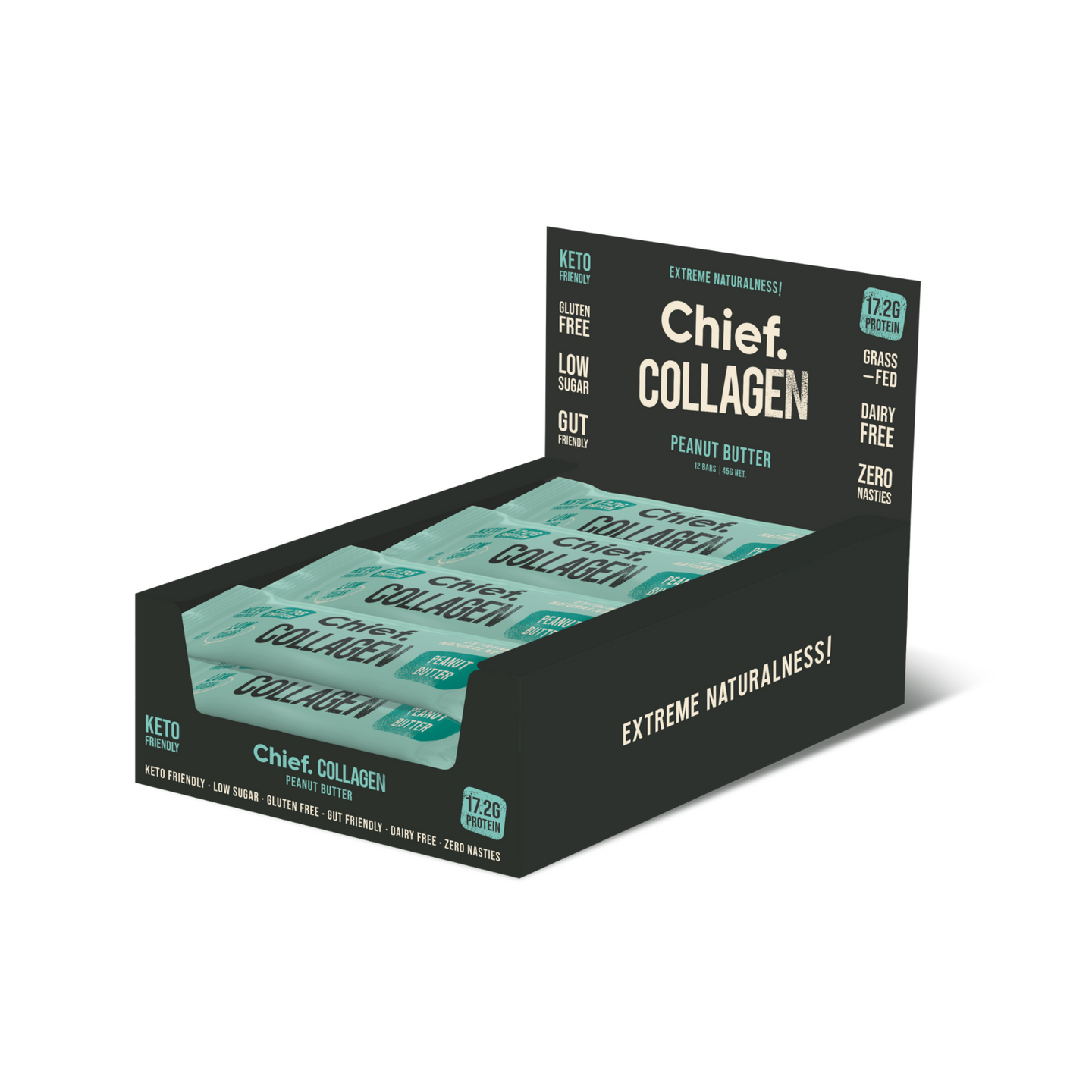 Chief Collagen Peanut Butter Bars (12 pack)