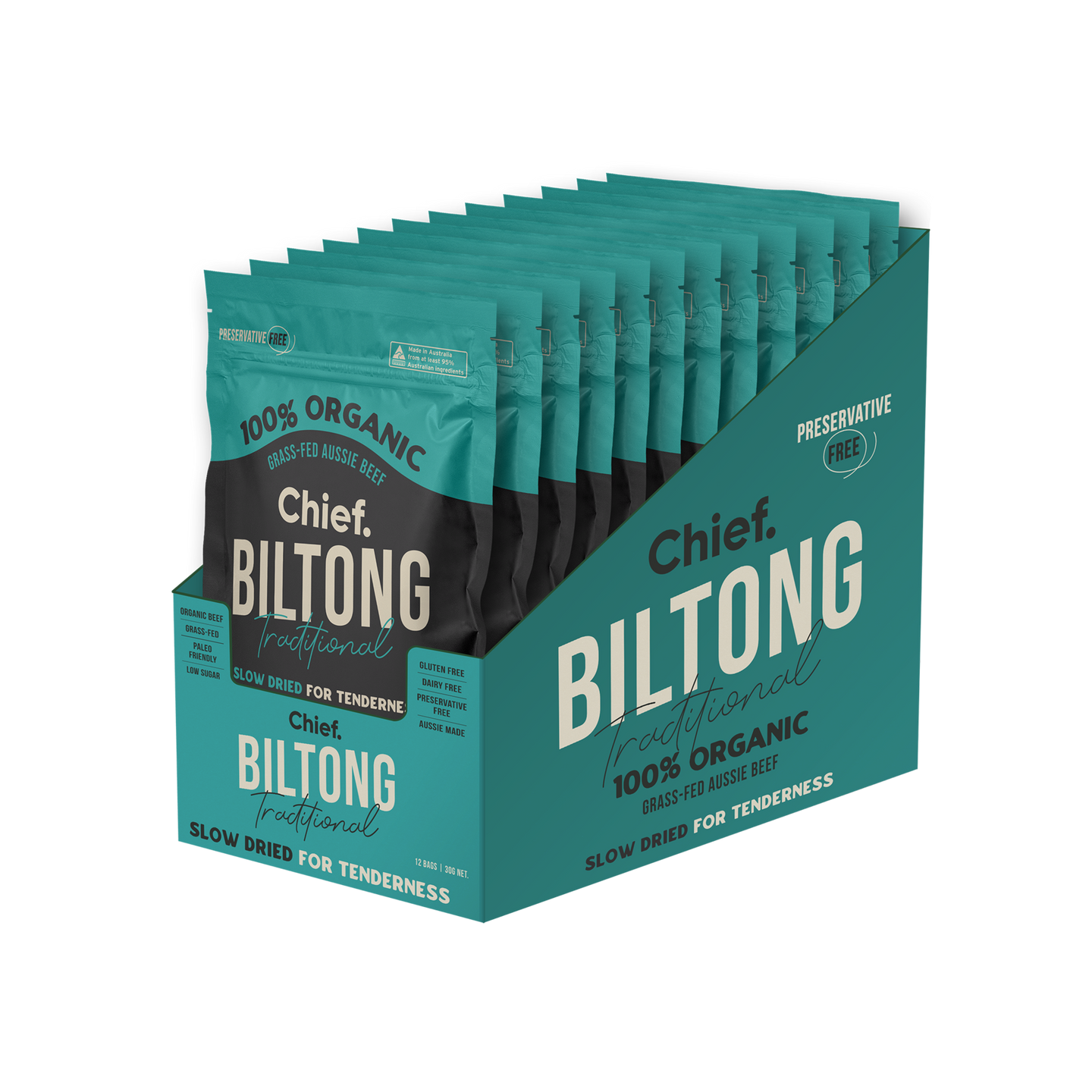 Chief Traditional Beef Biltong (12 pack)